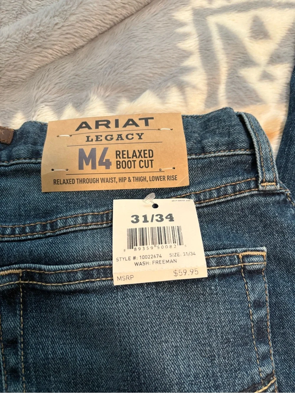 Ariat Men's Straight Jeans in Dark Wash Indigo